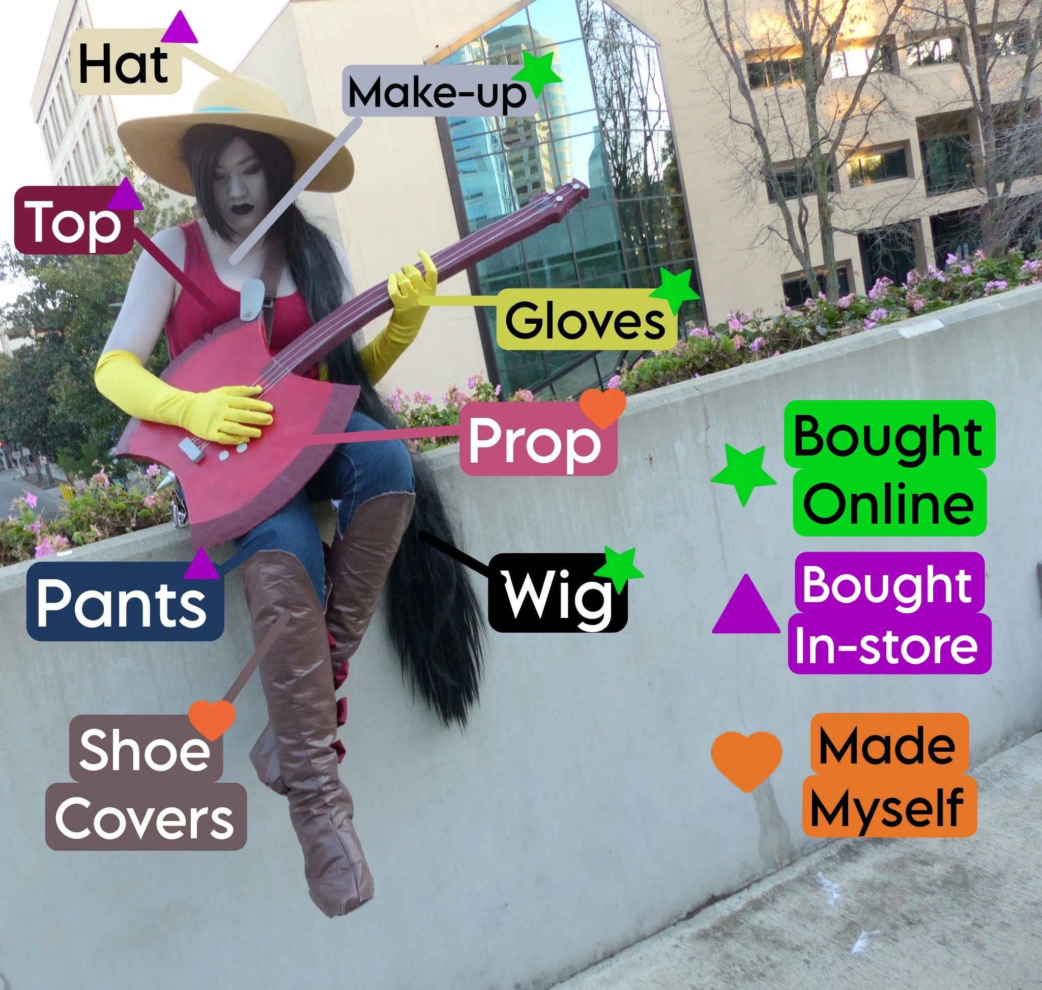 croc's marceline cosplay labeled