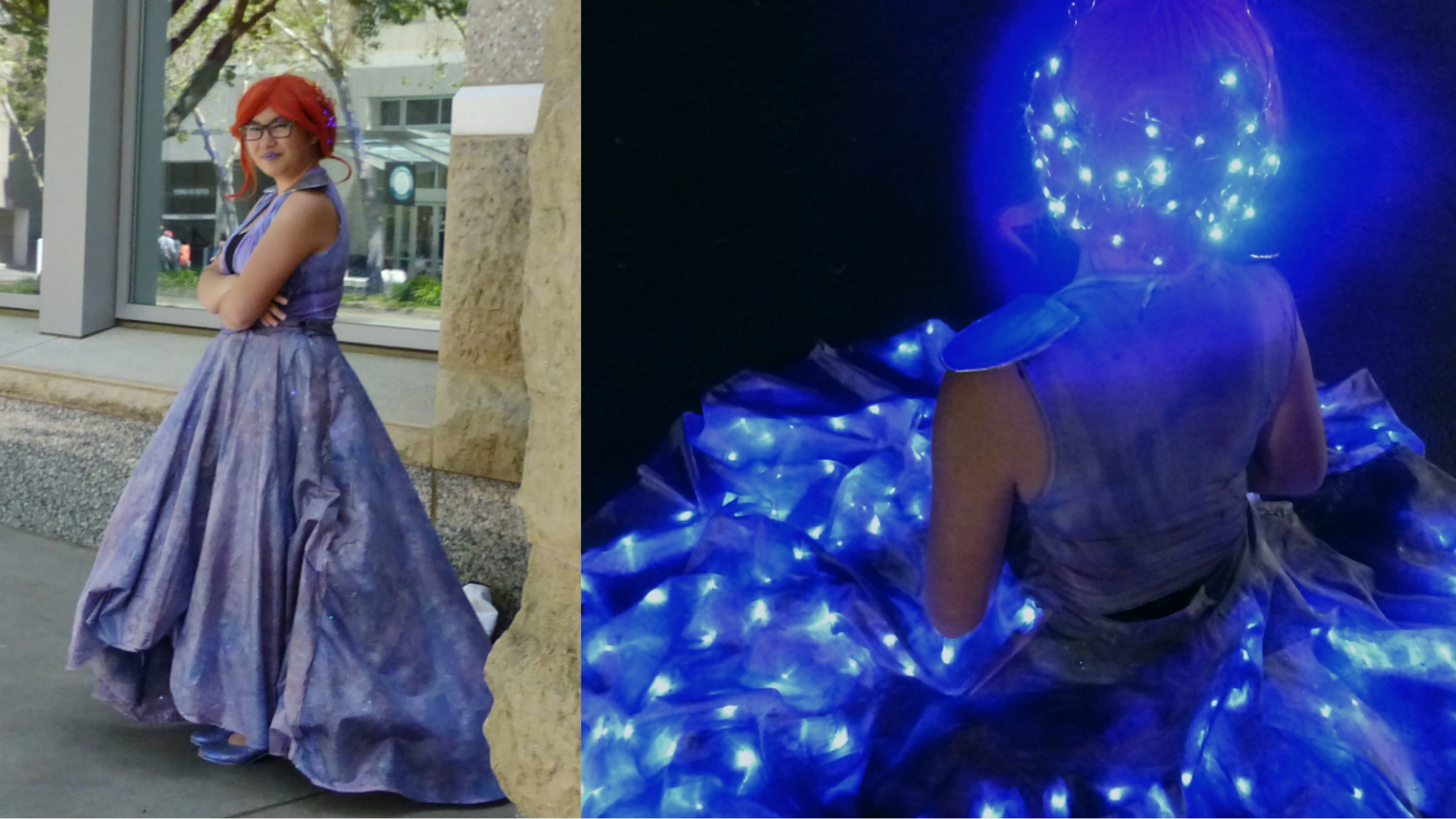 croc's Elle Wittimer cosplay in day and night